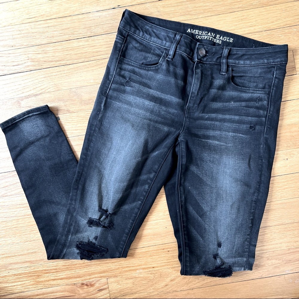 EUC Faded Grey AE Jeggings